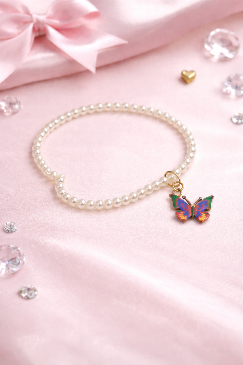 Butterfly Pearl Charm Bracelet 🦋