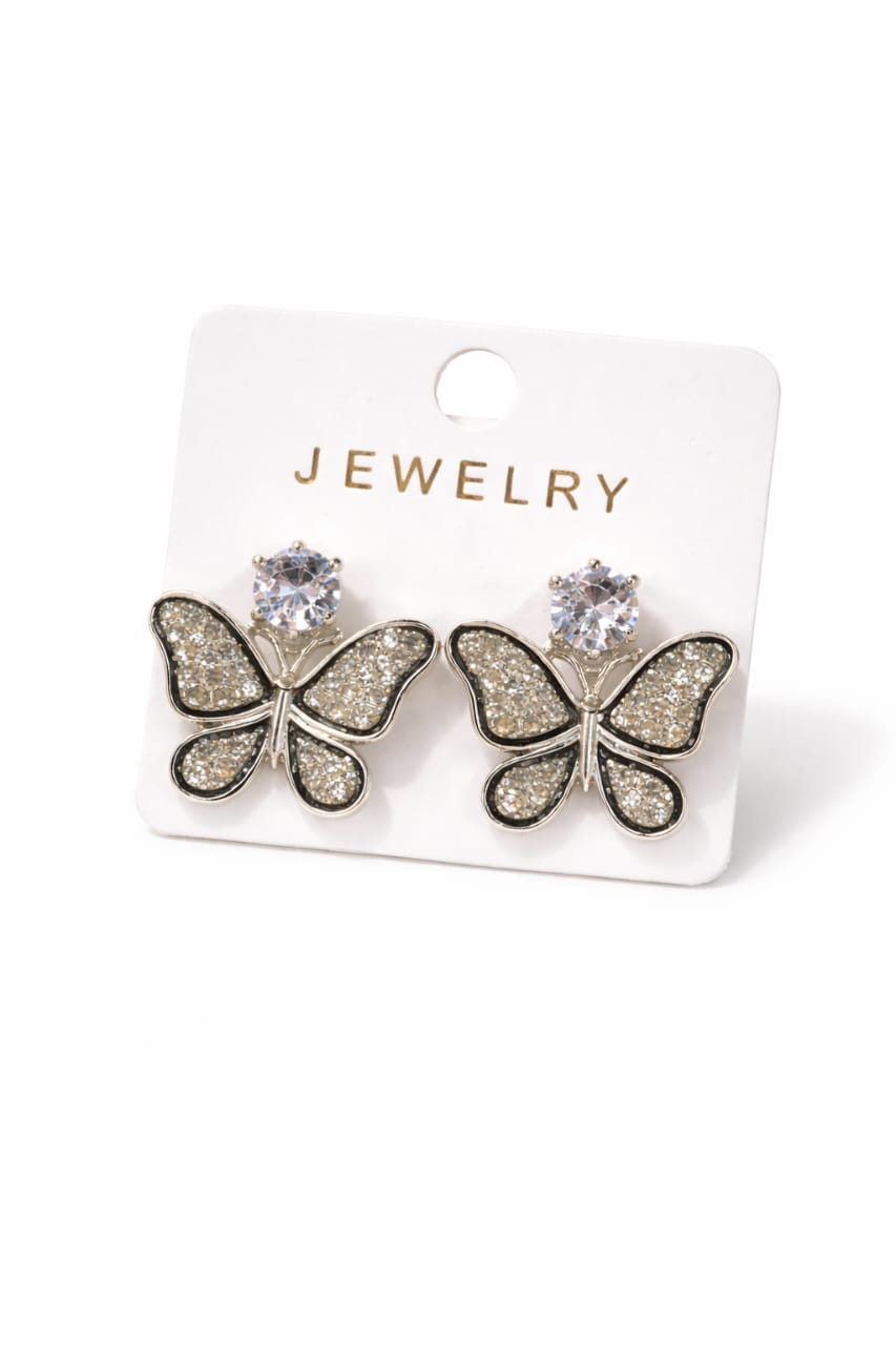 Crystal Butterfly Stud Earrings