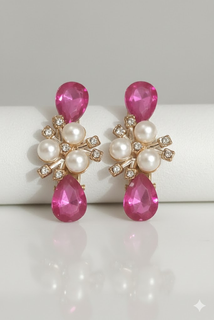 Pink Pearl Blossom Hair Clip