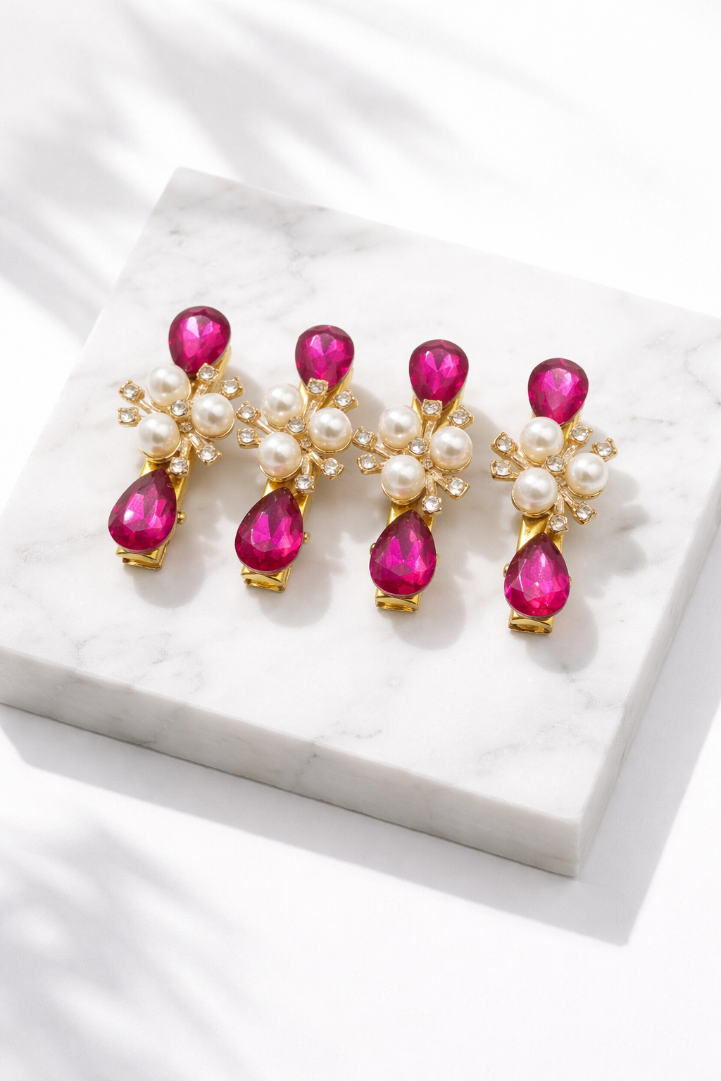 Royal Ruby Pearl Hair Clip (Set of 2)