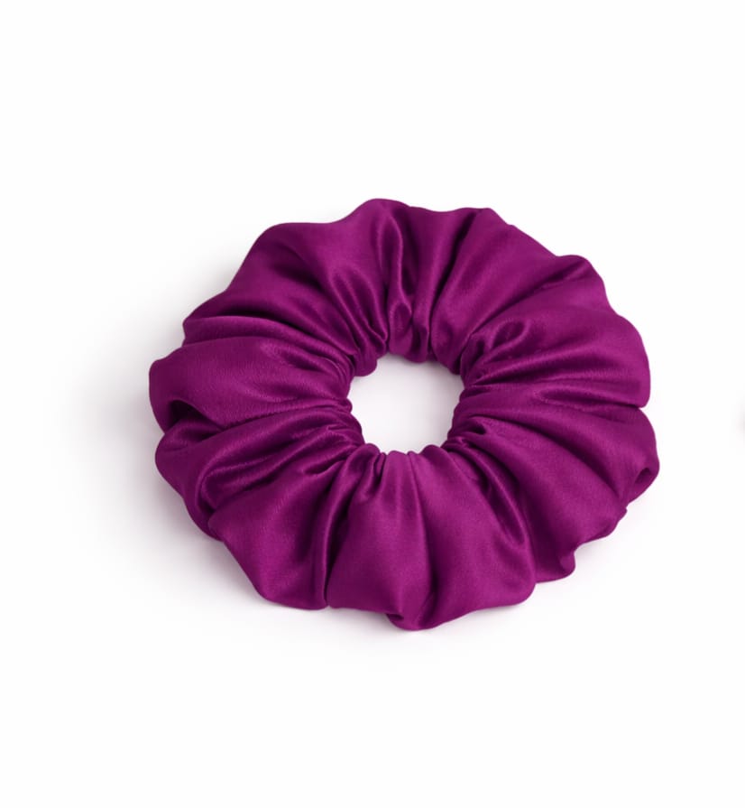 Satin Scrunchie – Wine Purple